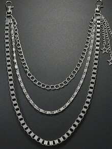 Punk Metal Multi-Layer Rivet Waist Chain, Stage Performance Outfit Accessory, Denim Jeans Decoration, Daily Matching Accessory