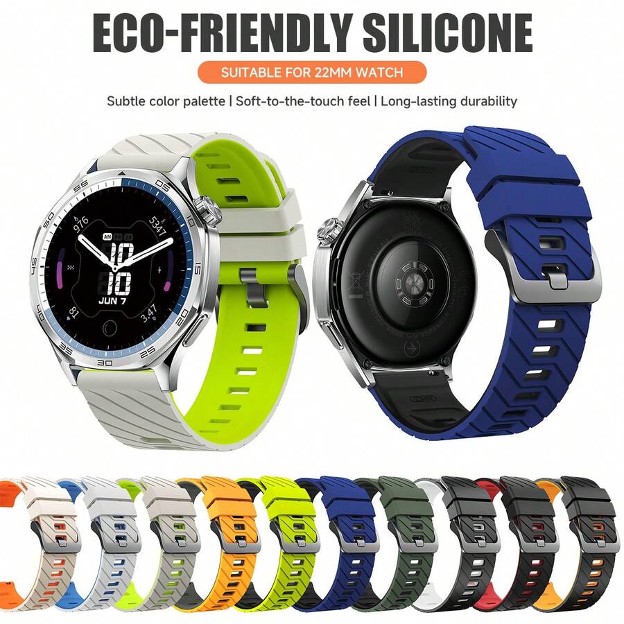 Dây đeo silicon 22mm tương thích với Watch GT 6 Pro 46mm/GT5 GT4 GT3 GT2/Watch5/Ultimate, dây đeo thay thế cho vòng đeo tay Amazfit Balance.