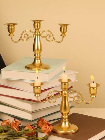 1 st/set Vintage 3-armad metallljusstake/stativ, minimalistisk smidd ljusstake, lämplig för bröllop, familjesammankomster, fester, frieri- och matbordsdekorationer, kan användas som mittpunkt eller ljusstakedekoration