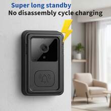 400mAh batterikapacitet Smart videodörrklocka med kamera, HD-kamera, vidvinkelobjektiv, smart röstintercom, Wi-Fi, inbyggd högtalare, tvåvägs röstintercom, realtidsavisering, appkontroll