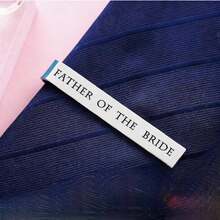 1pc Stainless Steel Simple Tie Clip, Laser Engraved Gift - Wedding Tie Clip Favor, Provided By Bride For Groomsmen, Stainless Steel Tie Clip - Silver - View 1