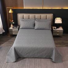 3pcs Modern Polyester Embossed Bedspread Set, [2 Pillow Shams, No Pillow Insert], Stain Resistant, Suitable For Living Room, Bedroom, Hotel - Grey - View 11