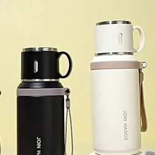 1个316不锈钢真空保温运动水壶旅行杯，带盖、茶漏和手柄，容量700毫升/24盎司，非常适合户外活动、旅行、办公和学生使用——完美的圣诞节或情人节礼物 - 彩色 - 查看 4