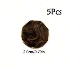 5pcs Elegant Octagonal Metal Buttons, With Aurora Color Plating And Vintage Style Metal Base, Available In 3 Colors, Versatile Styling, Exquisite Texture And Fashionable Vibe. Sizes: 15/21/25mm, Ideal Decorative Buttons For Jackets, Sweaters, Shirts, Suits, Dresses And Other Garments. - Multicolor - View 16