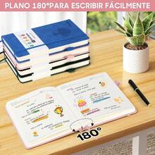 Cuaderno de Notas Personalizado con 300 PGinas Para Escribir, Cuaderno para Notas A5 Con Rayas Gruesas y Papel De 80 GSM, Diario para Mujeres y Hombres, 5. 8.4 inch, Color Negro - Rosa - Ver 6