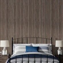Adhesive Wallpaper With Ribbed Design, Aged Wood, Thin Strips - Multicolored 24 - View 2