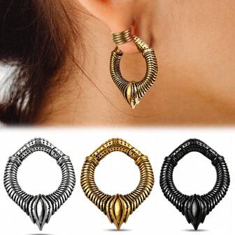 1pc Punk 4G 5mm Ear Stretcher Weights For Stretched Ears, Evil Eye Stainless Steel 316L Ear Hanger Expander Body Piercing Jewelry Fashion For Women Men