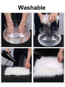 1 pieza Alfombra súper suave con forma de nube, estilo francés/Ins, alfombra de lana sintética para el dormitorio, sala de estar, decoración romántica, regalo ideal para el Día de San Valentín, esponjosa y cálida, decoración de habitación con suavidad de nube, alfombrilla para mesita de noche, sofá, tocador, accesorio de fotografía