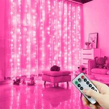 USB Powered Decorative Curtain String Lights, 8 Lighting Modes, Remote Control, Suitable For Valentine's Day, Eid Al-Fitr, Christmas, Weddings, Parties, Birthdays, New Year Decoration