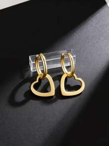 Personalized Interlocking Heart NameTextDateInitials Engravable Earrings - Custom CouplePartnerSpouse Matching Jewelry, WeddingAnniversaryValentine's Gift For &, Year-Round Wearable Keepsake