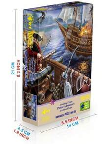 Wuunden Toy Rompecabezas 100 Piezas Pirate Adventure| Rompecabezas para Niños y Familia Edición Oro| Barco Pirata en Batalla Naval| Juego Educativo para Niños +5 Años - 1 - Ver 5