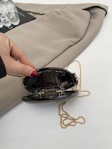 2025 New Arrival Niche Design Metal Acrylic Goose Egg Shaped Shoulder Crossbody Makeup Clutch Evening Bag, Fashion Small Bag Suitable For Dates, Formal Events, Parties - Multicolor - View 10