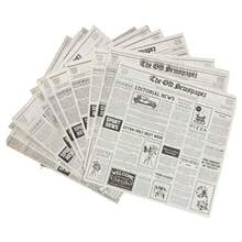 R's Papel grado alimenticio tipo periódico papel de envoltura de alimentos resistente a la grasa para el hogar cocina envolver pan hamburguesa y sándwich 30 x 30 cms de 100 hojas 100 piezas - como en la foto - Ver 6