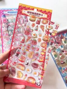 Adesivos em Relevo 3D, Capas de Telefone DIY Cristal Fofas, Adesivos para Copos de Água, Brinquedos de Balanço, Decorações e Artesanato de Cadernos, Adesivos de Tesoura, Extensões Adesivas de Diário, Adesivos em Relevo 3D, Adesivos de Paisagem