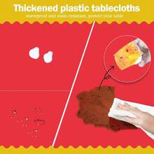 Red 6 Pack Plastic Table Cloth 54\ X 108\, Disposable Tablecloths Rectangle Table Cover, Plastic Tablecloths For Parties,Rectangle,Red - 紅色 - 查看 4