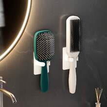 Bathroom Wall-Mounted Comb Storage Rack, Creative Plastic Comb Holder, Hair Clip Organizer, Air Cushion Comb Rack Bathroom Accessories - Multicolor - View 1