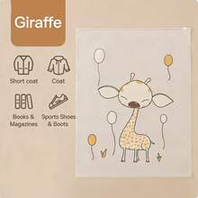New Cute Animal Pattern Clothing & Shoes Travel Storage Bag Set - Wardrobe Organizer Tool, Car Storage Essential, Transparent Frosted Thickened PE Zipper Bag, Multi-Purpose Luggage, Clothing, Underwear, Shoes Organizer Bag, Suitable For Business Travel, Tourism, School, Hospital And Daily Use ,Travel Essential Bag - Multicolor - View 9