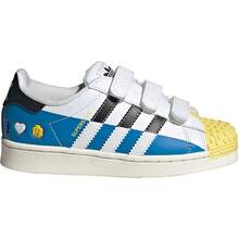 Zapatos deportivos con puntera de concha Adidas X Lego para niños, zapatillas con velcro para niños, puntera de concha texturizada, contraste de color azul y amarillo, zapatos deportivos casuales duraderos y antideslizantes - Blanco - Ver 5