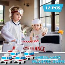 12 Set 13 Oz Ambulance Shape Cup For Nurse Doctor Party Favor Gift Plastic Cups For Ambulance Transportation Back To School Birthday Rehabilitation Party SuppliesNot Only Can It Bring Enjoyment, But It Also Has Educational Value. - Multicolor - View 6