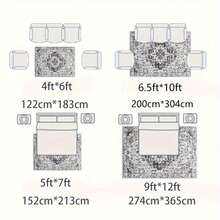 Cow Print Pattern Area Rug Washable Rug Vintage Traditional Floor Cover Foldable Thin Retro Accent Indoor Non Slip Carpet Print Mat Bedroom Living Room Bathroom Home Decor Large Carpets Dining Room Rug Kitchen Rugs For Entryway - A - Xem 3
