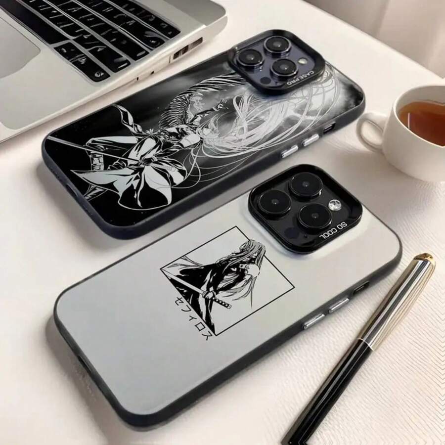 Funda de teléfono Final F-Fantasy Sephiroth para 17,16,15,14,13,12,11,Pro,Max,Plus, anti-caída, negra mate dura - Z8 - Ver 1