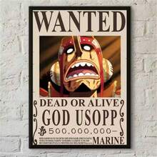 ONE PIECE 1/2/3/6件套复活节流行卡通海报印刷帆布墙画，适用于卧室、客厅、酒吧、咖啡厅、入口处，无框墙面装饰