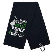 Handuk Golf Hitam Bordir dengan Klip - Hadiah Sempurna untuk Pecinta Golf, Cocok untuk Ulang Tahun, Hari Ayah, dan Acara Lainnya - MultiWarna - View 3
