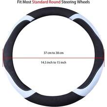 Soft D Shape Steering Wheel Cover, Warm Steering Wheel Cover Fashion Universal 15 Inch, Pink - 圓形 + 淺藍色 - 查看 7