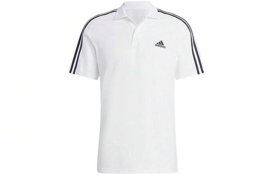Áo polo nam tay ngắn thêu logo Adidas, màu trắng. - trắng - Xem 1
