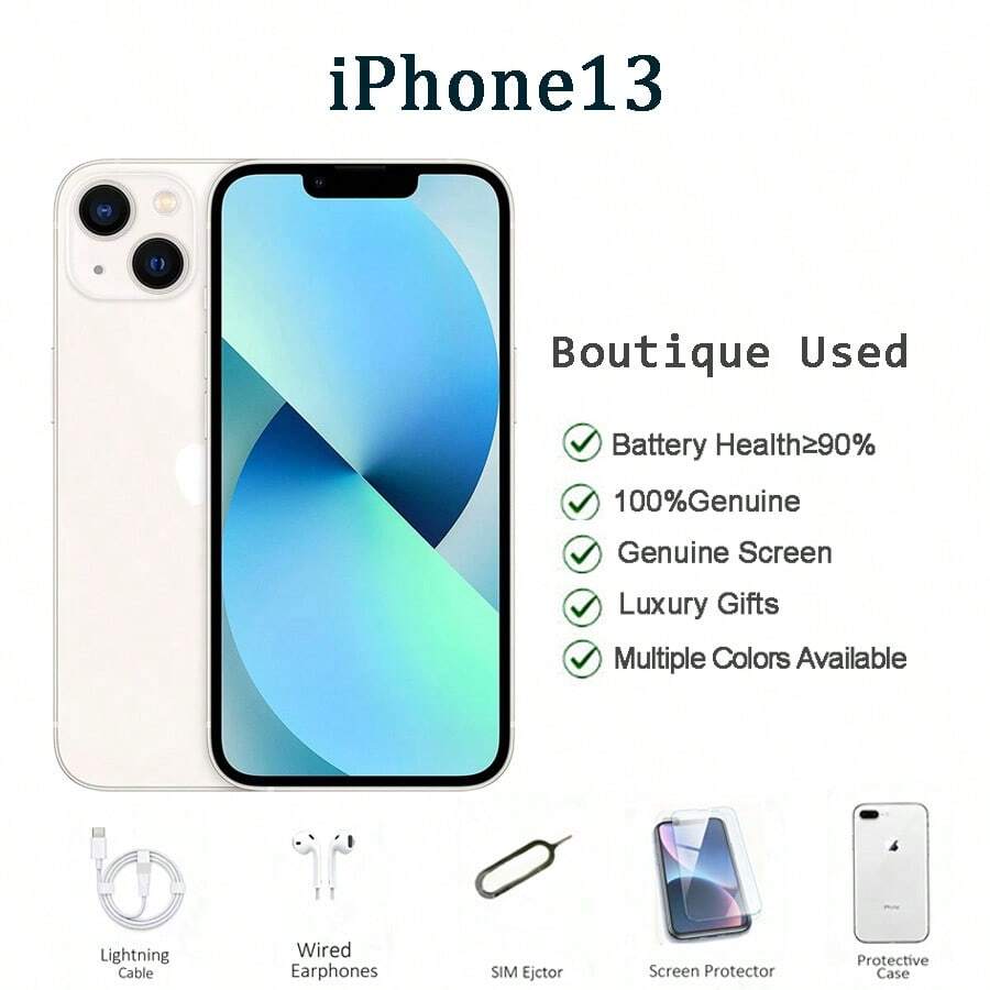 Apple 二手苹果 iPhone 13，128GB/256GB，A+ 级，95% 新，适合日常多任务处理、摄影爱好者、学生——是学习、娱乐、高清摄影和流畅办公的理想之选。