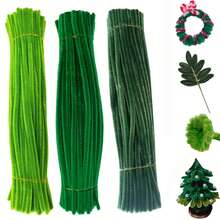 Bộ 300 que làm sạch ống màu xanh lá cây, que làm sạch ống mềm dẻo dài 11,8 inch, 3 màu xanh lá cây, que nhung mềm mại, vật tư và nguyên liệu thủ công cho các dự án nghệ thuật và thủ công. - Nhiều màu - Xem 2