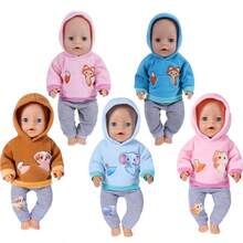 Cute Animal Pattern Doll Sweatshirt Set, Fits 14-18 Inch Plush Toys (Doll Not Included), Soft Fabric, Suitable For Parent-Child Play, Best Holiday Surprise Gift For Kids - Multicolor - View 2