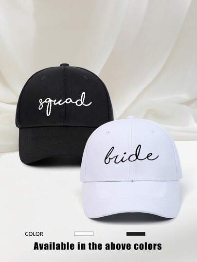 1顶绣有“Squad”字样的棒球帽，情侣款街头时尚休闲帽，情人节礼物，适合春季、秋季、旅行、海滩等场合。