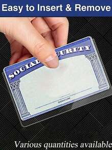 Medicare Protector Sleeves Clear PVC Waterproof Medical/ Card /Social Security Card Protector - Clear Vinyl Plastic Covers For Insurance & Social Security Metro & License Or Cards Card Holder Wallet Business Card Holder Credit Card Holder Id Card Holder Women For Women For Men Card Wallet - Clear - View 8