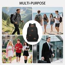 Mochila para hombres, mochila de negocios de gran capacidad para hombres y mujeres, mochila para portátil resistente a los arañazos con correas de hombro gruesas y ajustables en panal, mochila escolar con múltiples bolsillos para uso diario en la universidad, senderismo y negocios, con cremalleras duraderas y diseño cómodo para llevar en la mano. - Multicolor - Ver 10