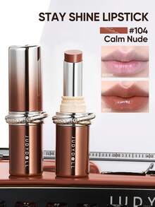 JUDYDOLL STAY SHINE LIPSTICK, Hydrating Lip Gloss, Non-Stick, Limited Edition For New Year - 104 Khỏa thân tĩnh lặng - Xem 1