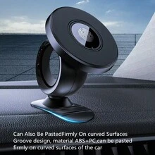 Magnetic Car Phone Holder, Rotatable, Adjustable Angle, Strong Magnet, Suitable For Office And Travel, Compatible With IPhone And Smartphones, Compact Design, Sturdy Attachment, Strong Magnet, Reliable Installation, Essential For Commuting And Travel, Hands-Free Driving Compatible With IPhone, Android Phone, Gift For Birthday, Family, Friends Gifts Birthday Driving Car Accessories Strong Load-Bearing - Black Dashboard - View 2