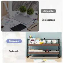 Office Furniture Setsimfort Organizador de Escritorio 3 Niveles Organizador Estantes de Escritorio Estante de Libros Organizador de Oficin Estantería para Cocina Oficina Baño Dormitorio Sala de Lectura - como en la foto - Ver 4