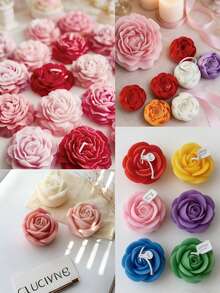 6件套甜美多花硅胶模具套装 - 可用于制作蛋糕/树脂/肥皂等，适合各种场合（圣诞节/婚礼/情人节）的礼品硅胶模具 - 白色 - 查看 4