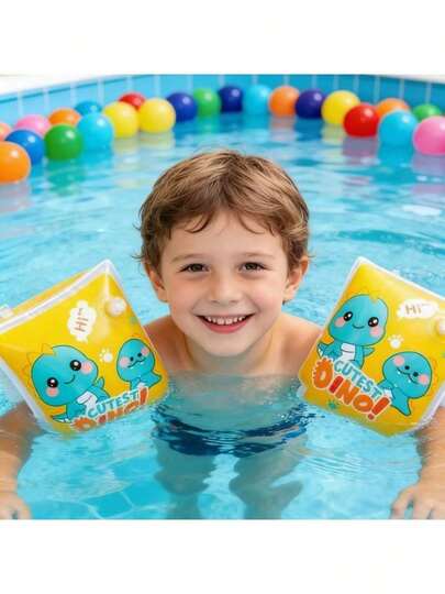1 Pair Cute Cartoon Children's Arm Bands, Arm Sleeves, Thick Buoyancy Arm Rings, Swimming Equipment