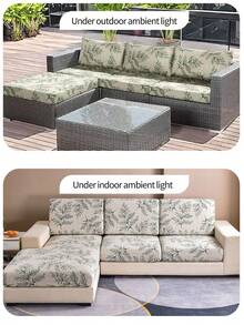 1pc Milk Silk Fabric Anti-Slip Elastic Decorative Sofa Seat Cushion Cover, Outdoor Sofa Cushion Cover With Backrest, Single/Double/Three/Four Seater Size Options, Pet-Friendly, All Season - Multicolor - View 5