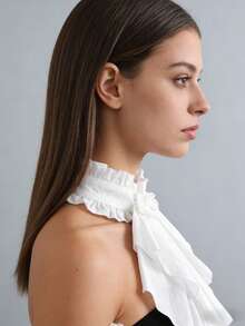 黑色菌菇边复古宫廷贵族层叠假领儿童百搭挂颈饰领花绅士礼服领饰