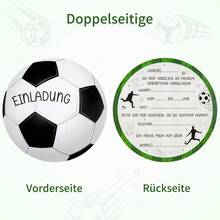 12 Pack Football Soccer Shaped Fill-In Invitations Cards, Funny Birthday Sports Party Shower Football Party Invites For Football Lover-It's Game Time - Black - View 4