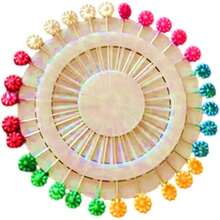 Alfileres de Coser Largos, Alfileres de Coser con Cabezas de Colores Alfileres Rectos Coloridos Alfileres de Costura de Cabeza Plana Alfileres de Tela Decorativos con Cabezas de Colores, - Flor de ciruelo - Ver 1