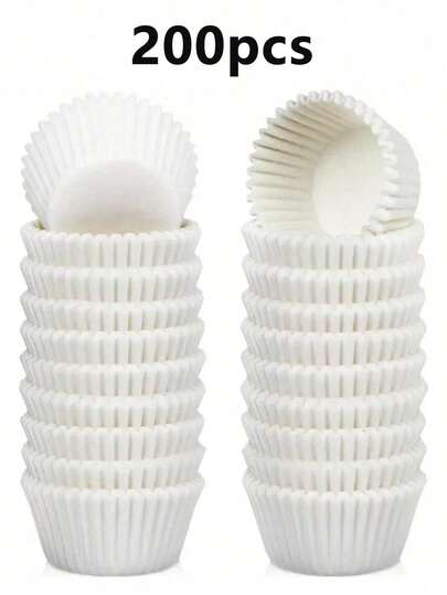 LIFETALK 50/100/200 Pcs Grease-Proof Cupcake Liners - Solid Color Cupcake Wrappers, Suitable For Weddings, Birthdays, Baby Showers, Cake Decorations - Also Suitable For Halloween, Thanksgiving, Father's Day, Mother's Day, Graduation Ceremonies.