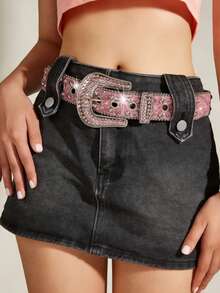 1pc Button Belt, Suitable For Pairing With Skirts