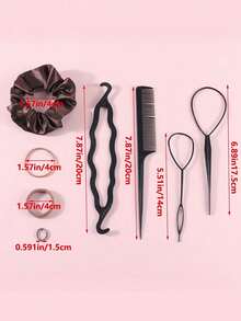 1159pcs Daily Versatile Fashion Hair Accessories Kit: Includes Satin Scrunchies For Elegant And Casual Styles, Multi-Color Hair Ties, And Practical Styling Tools Such As A Comb. Suitable For Girls And Women, Meeting Daily Styling Needs. Easy To Create Simple Ponytails, Neat Buns, Or Creative Hairstyles. Practical And Useful, Ideal As School Supplies, Gifts, Hair Scrunchies, Hair Ties, And Hair Bands For Girls And Women. - Multicolor - View 7