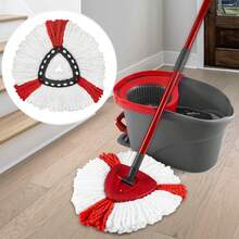 1/2/6个装深度清洁旋转拖把头替换装，超细纤维清洁布，360°微旋转拖把头替换装，适用于O-Cedar EasyWriting旋转拖把，单桶系统，易于组装，可水洗重复使用，厨房配件/厨房/浴室/清洁/浴室配件/清洁用品/拖把/清洁工具 - 紅色 - 查看 4