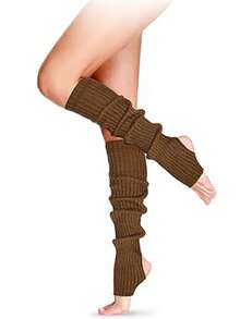 Long Leg Warmers, Women's 80s Party Ribbed Knit Dance & Sports Style, Comfortable & Warm - Multicolor - View 12