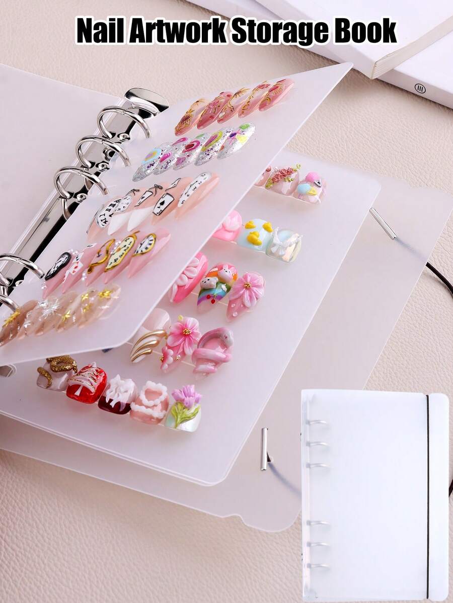 Nail Art Wearing And Storage Book: Simple And High-End Nail Artwork Design Collection, Nail Tip Sample Storage Box, Color Cards